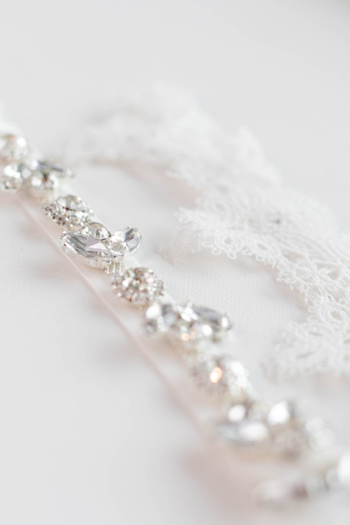 bride's white and crystal garter